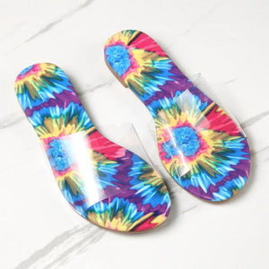 Women jelly one strap colorful 
flat summer slide sandals