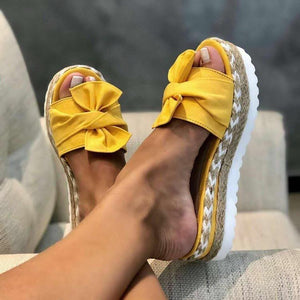 Women New Fashion Platform Bow Slide Sandals