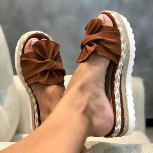 Women New Fashion Platform Bow Slide Sandals