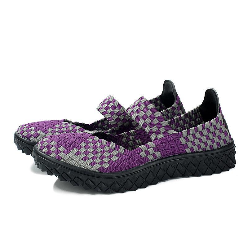 Women comfortable platform woven strap slip on walking sandals