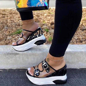 Women High Heel Wedge Chunky Platform Sandals