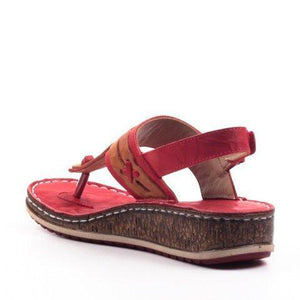 Women summer ankle strap magic tape slip on wedge sandals