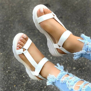 Women t strap ankle strap open 
toe platform sandals