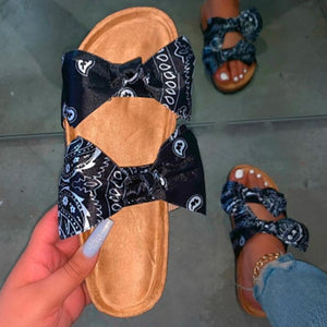 Bow slides cute sandals for women