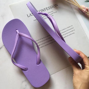 Women summer thick sole flip flop candy color beach sandals