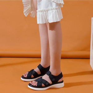 Women's soft comfy walking sport sandals with magic tape