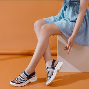 Women peep toe ankle strap 
comfortable soft platform sandals