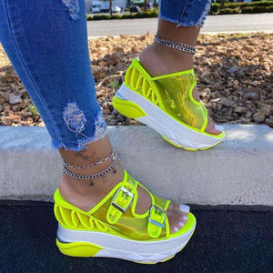 Women High Heel Wedge Chunky Platform Sandals