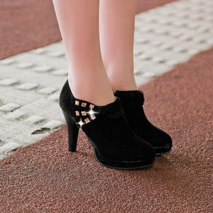 Women's cute bowknot platform high heel ankle boots