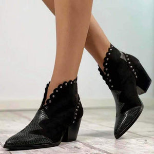 Women's v shaped pointed toe ankle boots