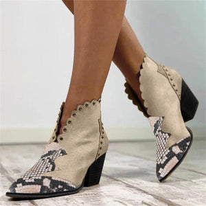 Women's v shaped pointed toe ankle boots