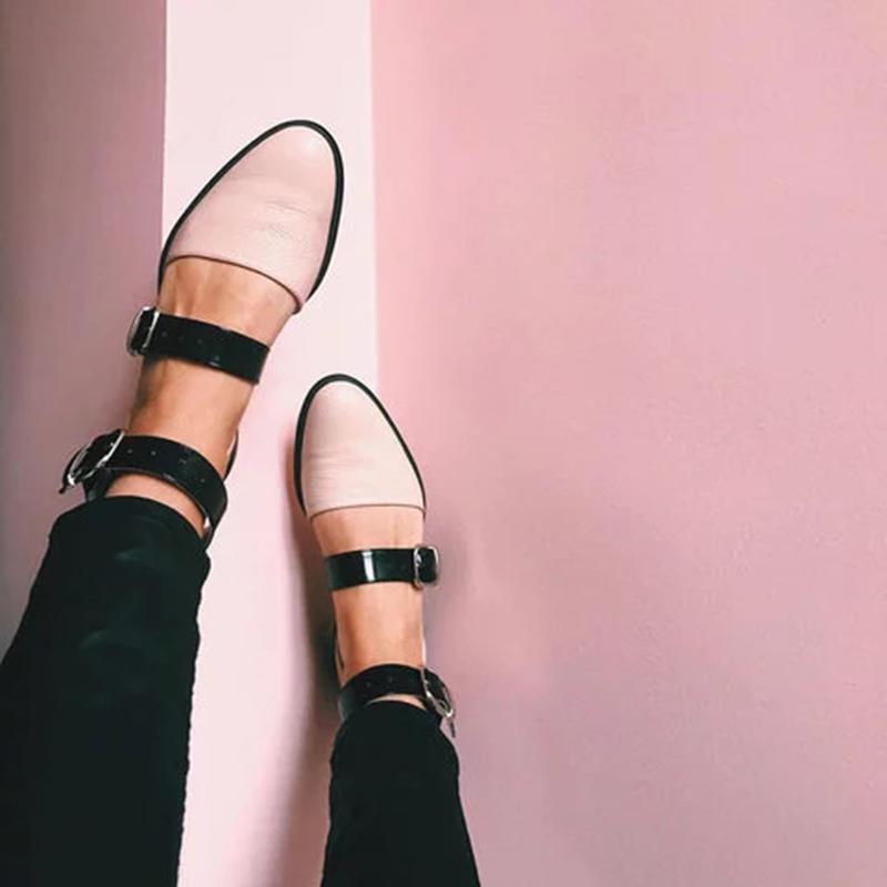 2019 New Fashion Trends Outfits Low Heel Shallow Buckle Sandals - GetComfyShoes