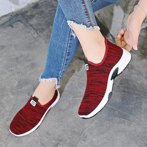Women's knitting slip on sneakers comfortable shoes for walking