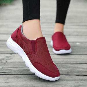 Women soft flat slip on best walking sneakers