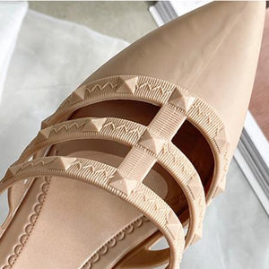 Women pointed toe fashion 
hollow out chunky wedge sandals