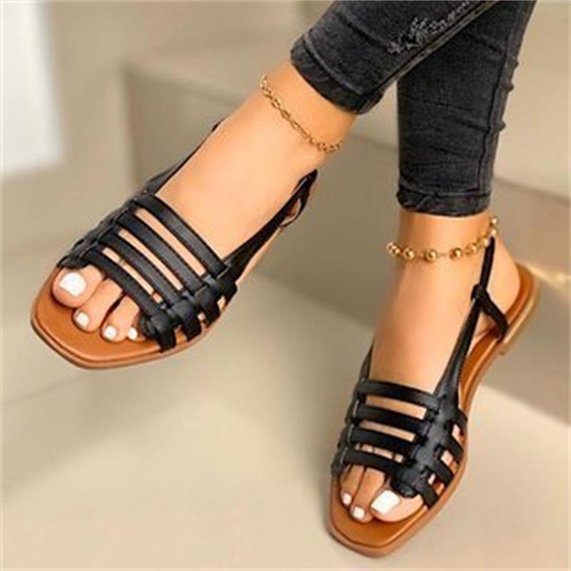 Women flat white strap slingback 
summer ankle strap sandals