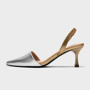 Women fashion pointed toe strap slingback stiletto heels