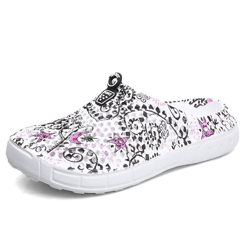 Women summer beach flower printed antiskid comfortable slide sandals