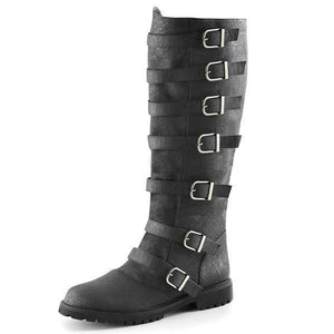 Women motorcycle boots buckle straps low heel boots