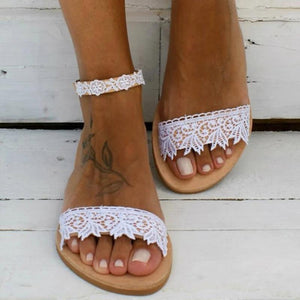 White lace sandals wedding sandals for bride