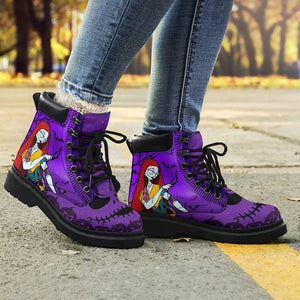 Women winter chunky platform Halloween cartoon graphic lace up snow boots