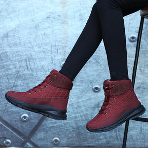 Women ankle winter thick keep warm stitching platform snow boots
