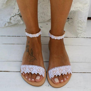 White lace sandals wedding sandals for bride