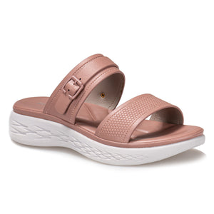 Women two strap peep toe wedge summer slide sandals
