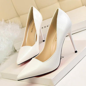 Women sexy metallic prom pointed toe stiletto heels