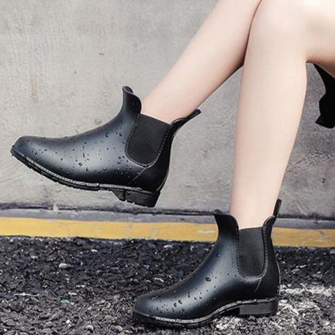 Women low heel short ankle antiskid rain chelsea boots