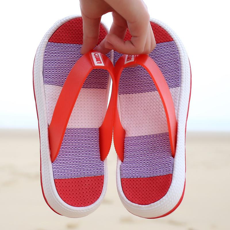 Women summer beach antiskid comfy thick flat sole flip flop