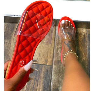 Women clear one strap slides summer slippers