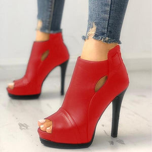 Women summer peep toe platform stiletto heel high boots