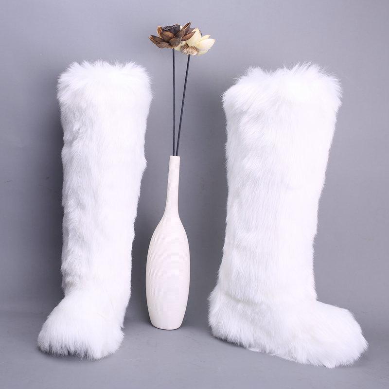 Women knee high faux fur keep warm winter snow boots