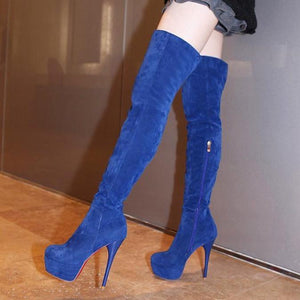Women stiletto high heel platform over the knee boots
