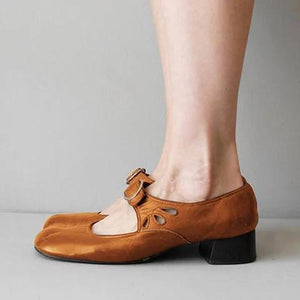 Vintage Mary Janes Shoes Summer Autumn Low Heel Women Loafers - fashionshoeshouse
