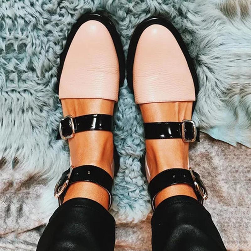 2019 New Fashion Trends Outfits Low Heel Shallow Buckle Sandals - GetComfyShoes