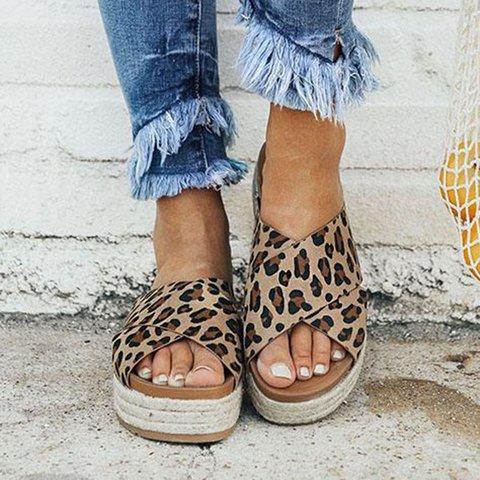 Women chunky heel espadrille criss cross strap slide comfortable sandals