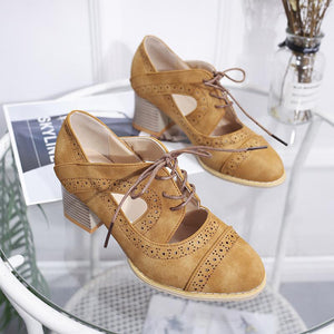 Women pointed toe summer lace up vintage chunky sandals