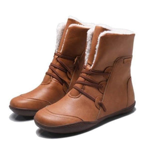 Women's cotton lining front lace snow boots winter keep warm ankle boots