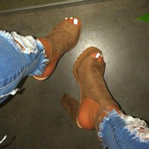 Women's high heeled platform peep toe sandals booties