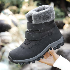 Women winter platform thick faux fur short snow boots