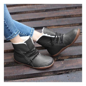 Women's cotton lining front lace snow boots winter keep warm ankle boots