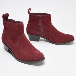 Women chunky heel side zipper short ankle boots