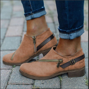 Women chelsea boots square heel belt martin boots