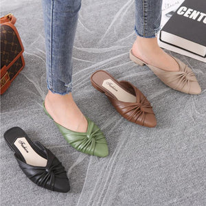 Women pointed toe summer 
fashion flat slide sandals