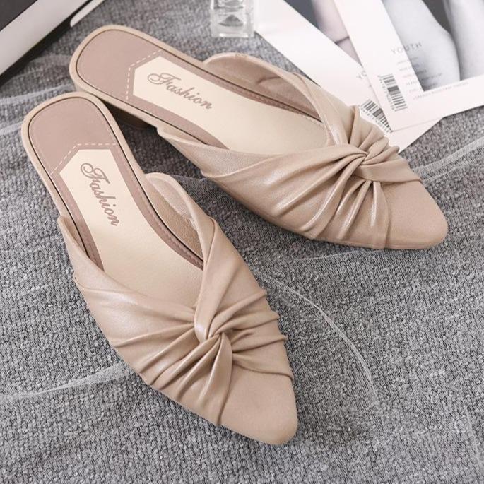 Women pointed toe summer 
fashion flat slide sandals