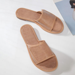 Women summer open toe flat 
slide sandals