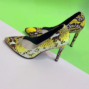 Women new fashion snakeskin pointed toe stiletto heels