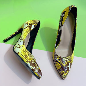 Women new fashion snakeskin pointed toe stiletto heels